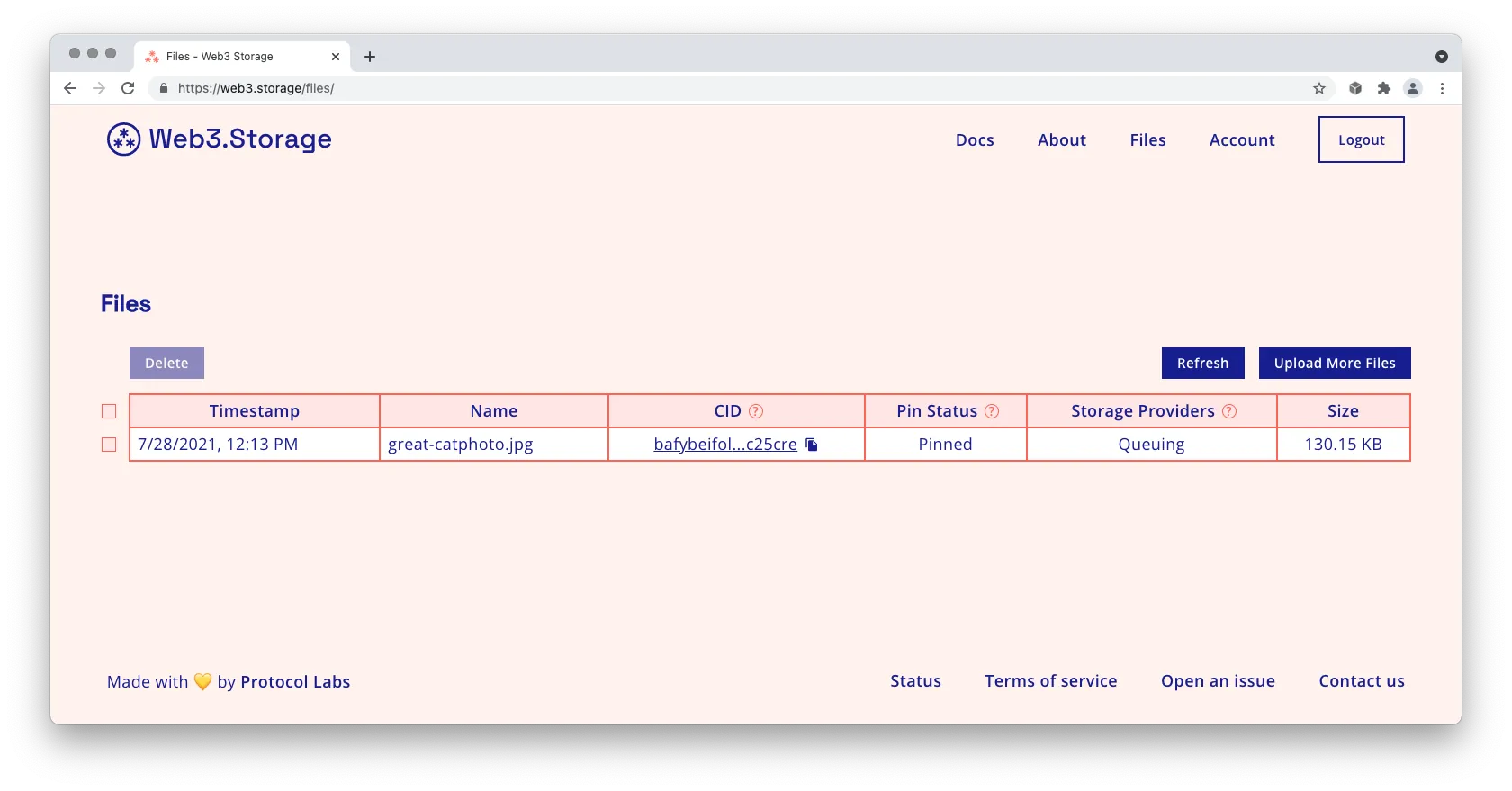Database Storage Interface Image Introducing Web3.Storage: A simple interface for Filecoin storage ...